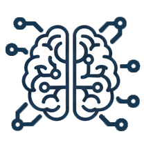 Ícone representando inteligência artificial humanizada e conversacional